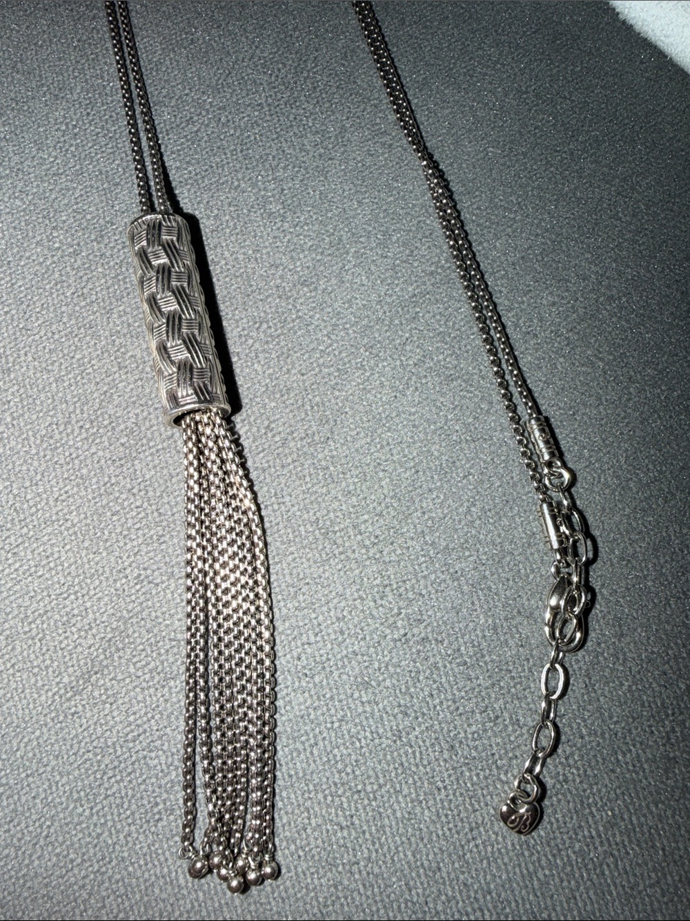 Brighton Silver Tassel Slide Necklace